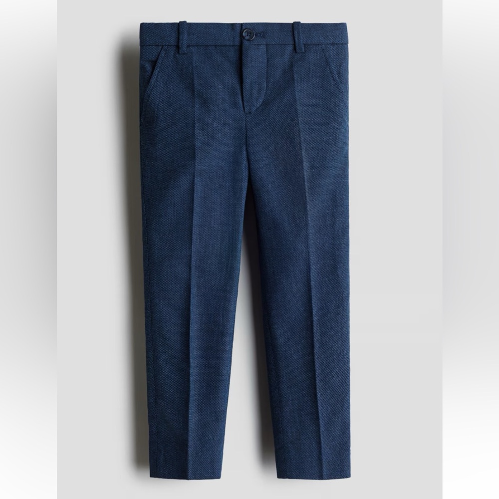 H&M Slim Fit Linen Blend Suit Pants